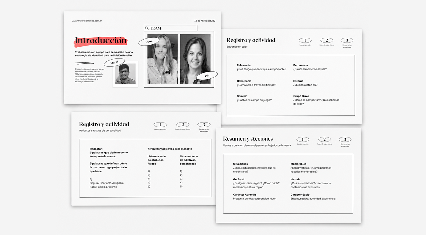 Collage de capturas del proceso de co-creación y definición estratégica para Cloud Reseller