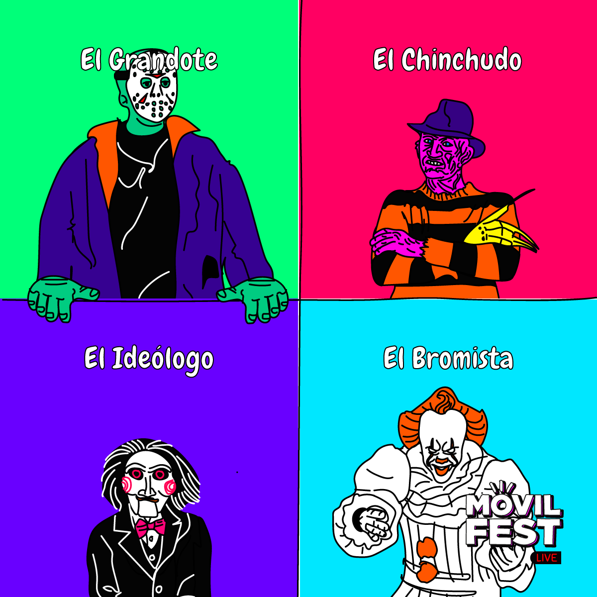 Patrón de calaveras ilustradas sobre fondo cyan
